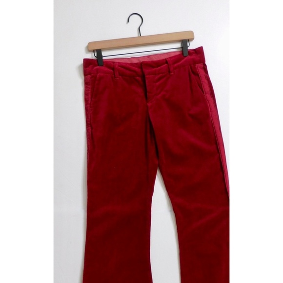Vintage Y2K JUICY COUTURE Jeans Red Velvet Tuxedo Pants Flared Flare Size 29 - Picture 4 of 12